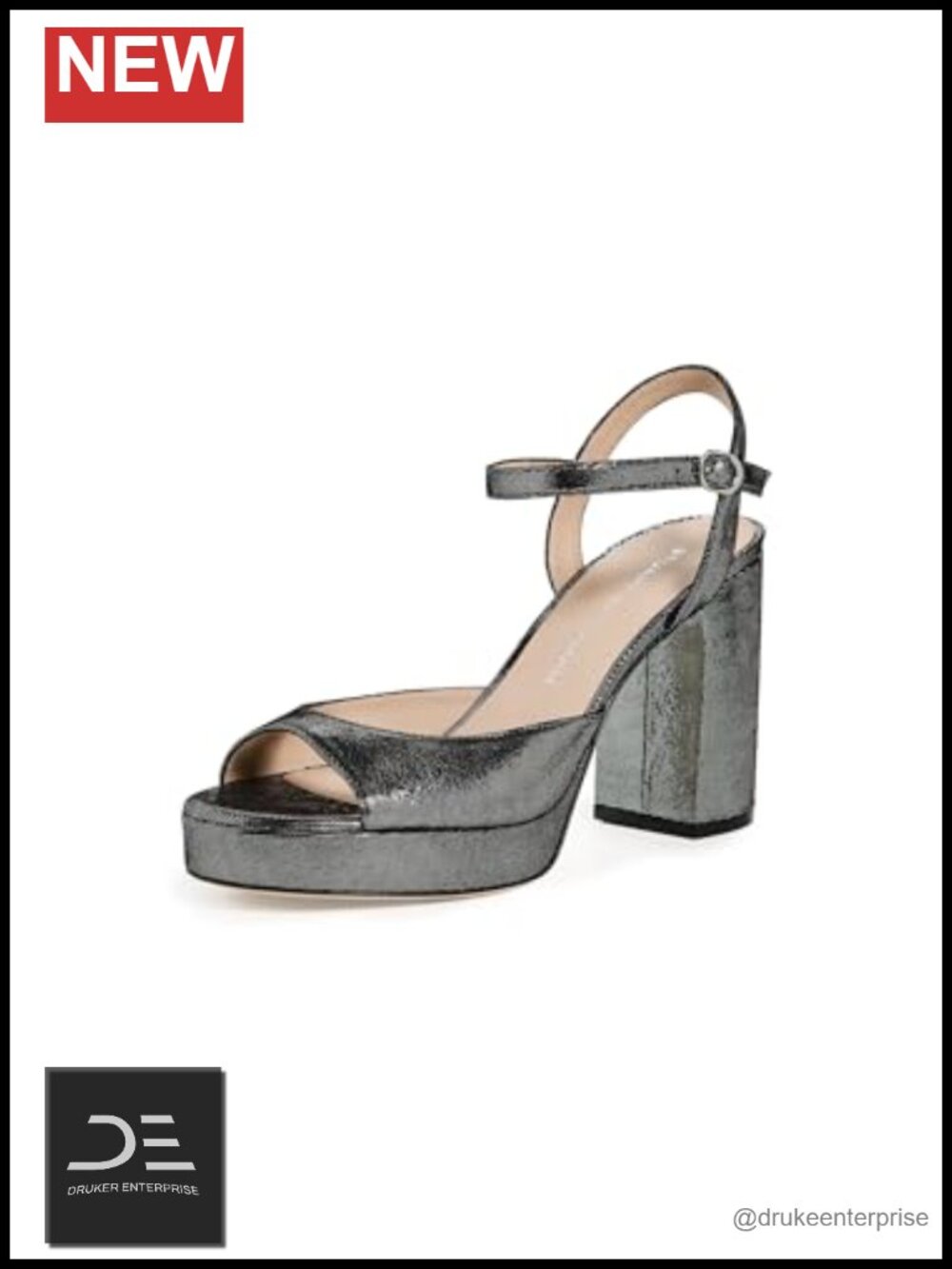 Stuart Weitzman Dayna II Platform Heeled Sandals Block Heel Open Toe Leather